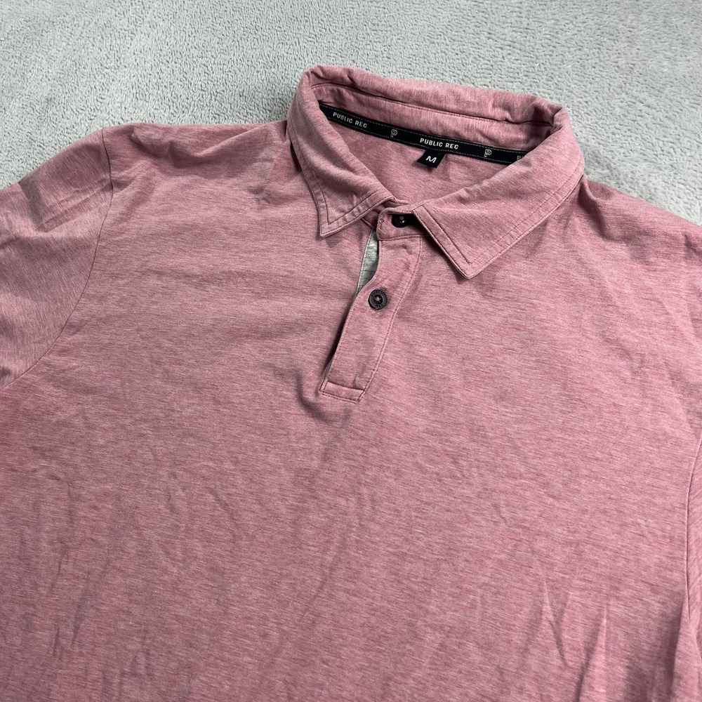 Public Rec‎ Pink Short Sleeve Golf Polo Shirt Performance Stretch Men's Medium